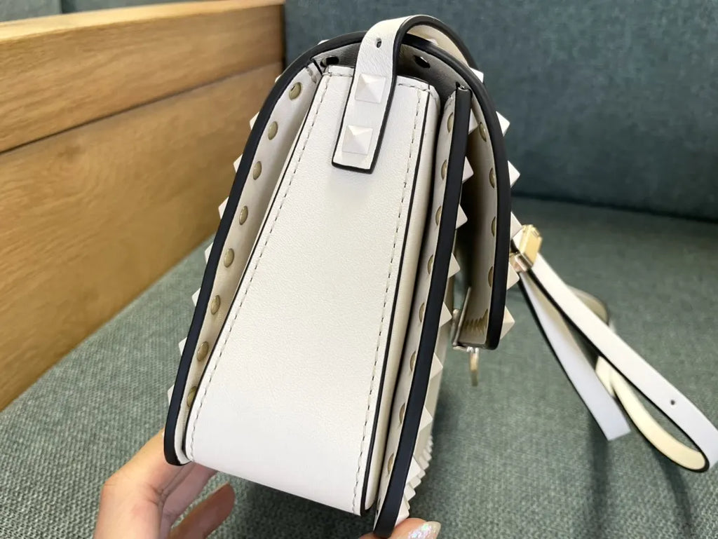 Valentino White Roman Stud Bag - Hình 6