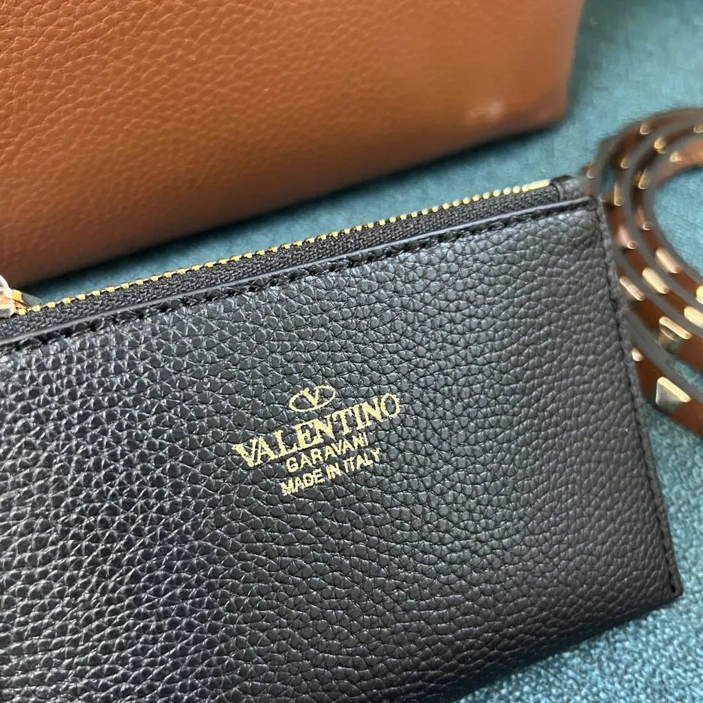 Valentino Caramel Roman Stud Tote - Hình 9