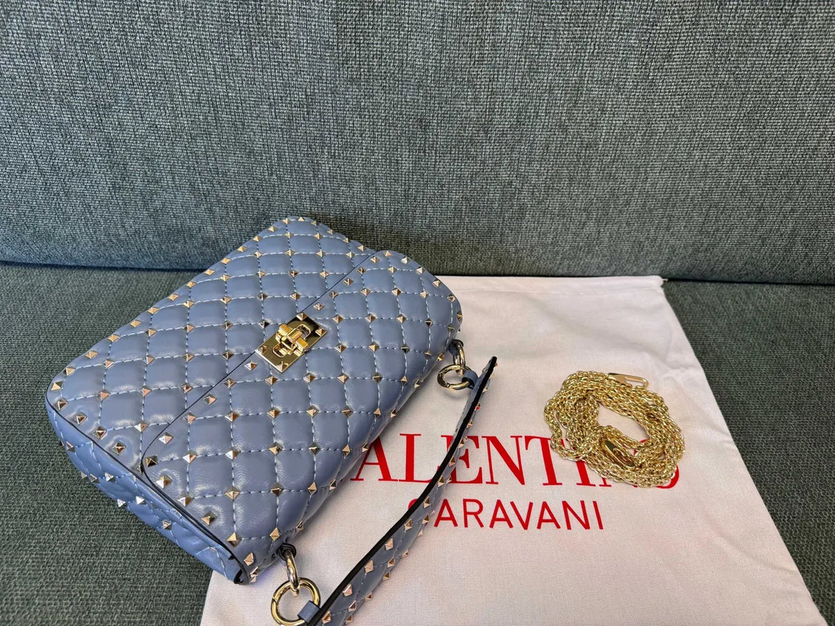 Valentino Blue Roman Stud Bag - Hình 5