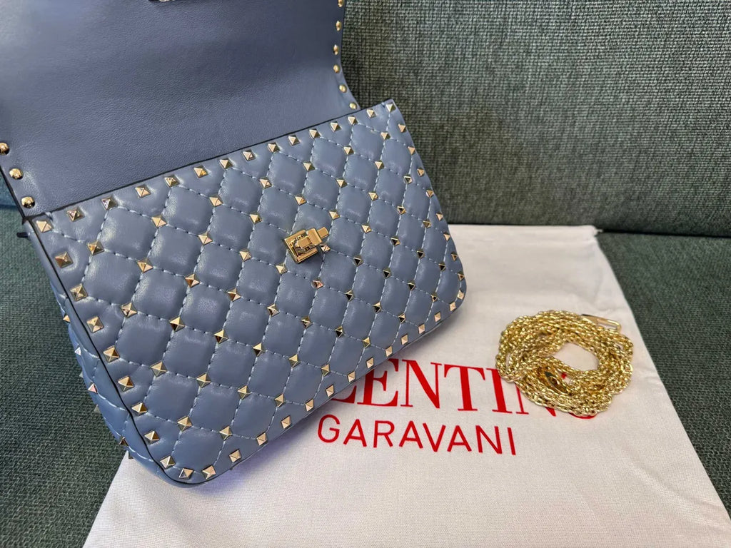 Valentino Blue Roman Stud Bag - Hình 9