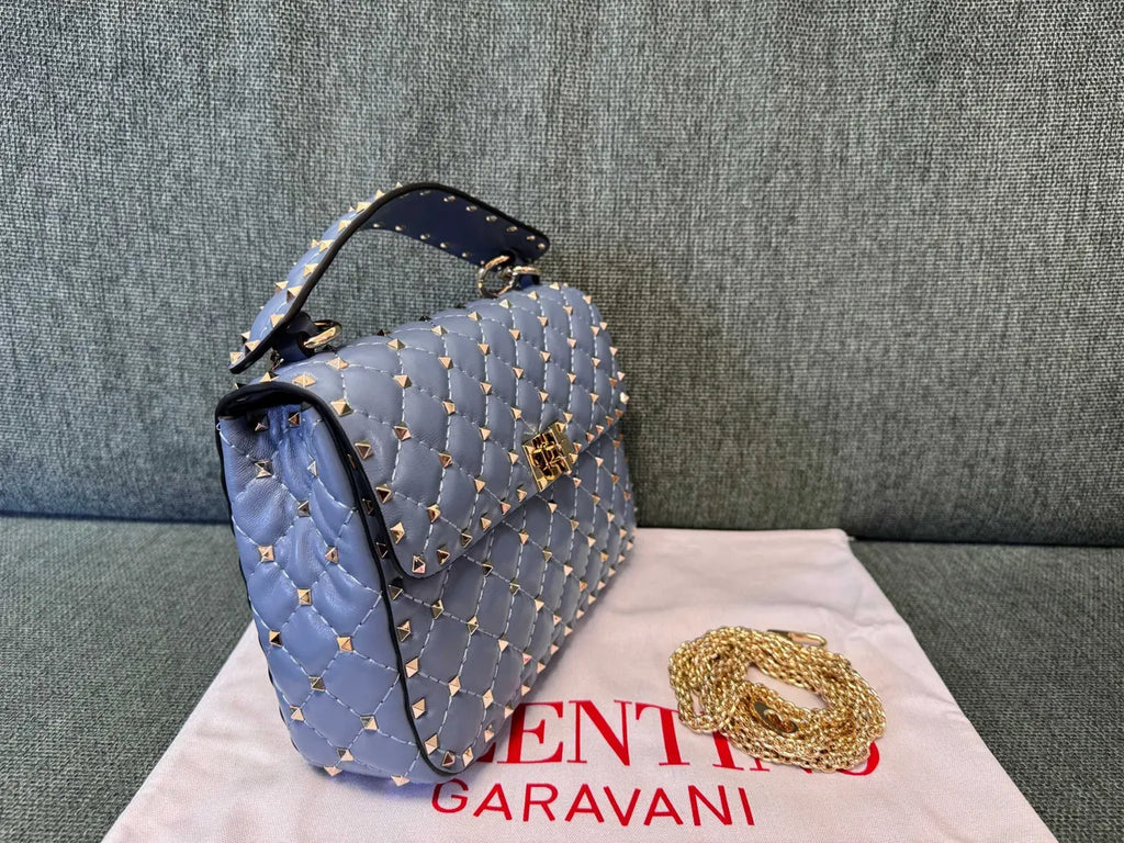 Valentino Blue Roman Stud Bag - Hình 3