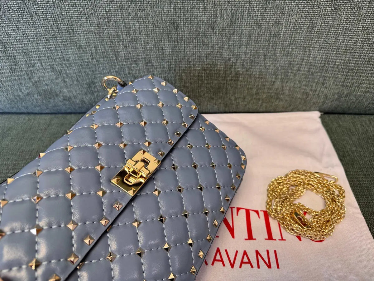 Valentino Blue Roman Stud Bag - Hình 7