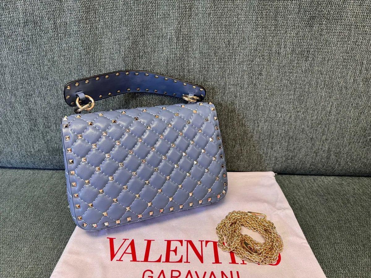 Valentino Blue Roman Stud Bag - Hình 4