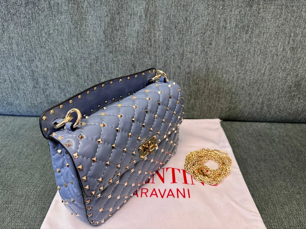 Valentino Blue Roman Stud Bag - Hình 6