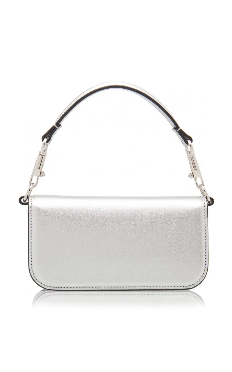 vlogo Valentino Silver Metallic Bag - Hình 2