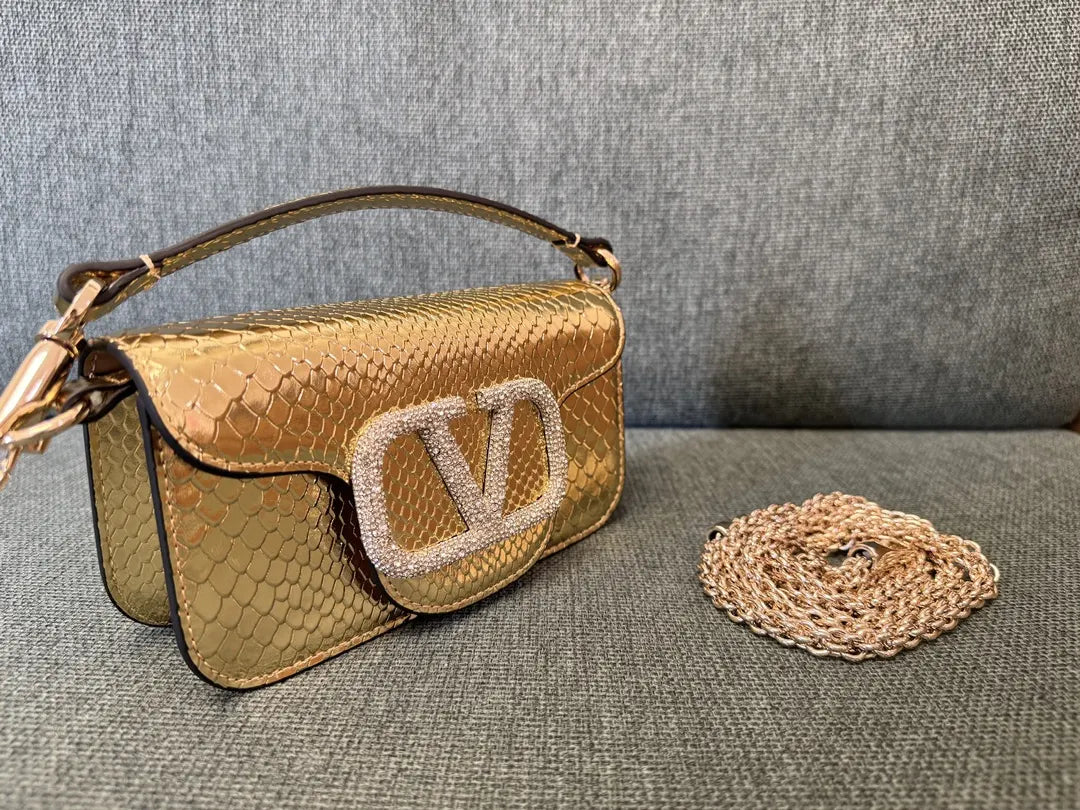 Valentino Gold Python Mini Bag - Hình 5