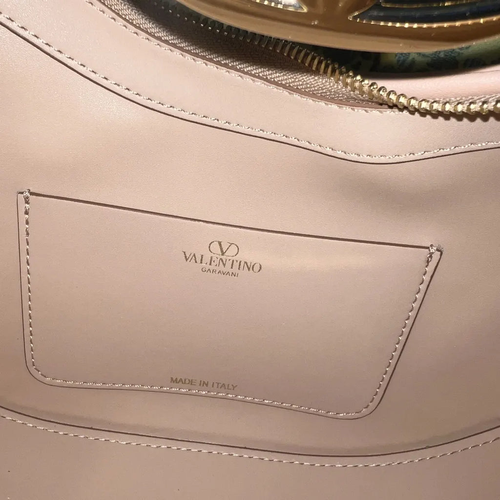 Valentino Nude Leather Chain Hobo Bag - Hình 8