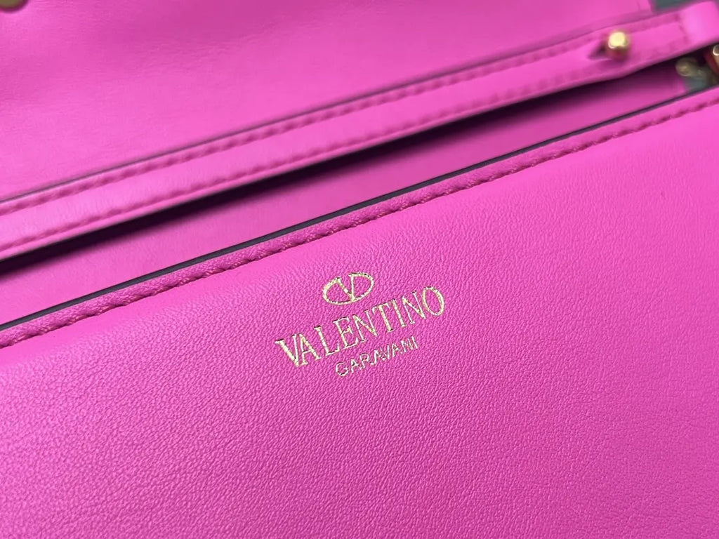 leather Valentino Fuchsia VLogo Bag - Hình 6