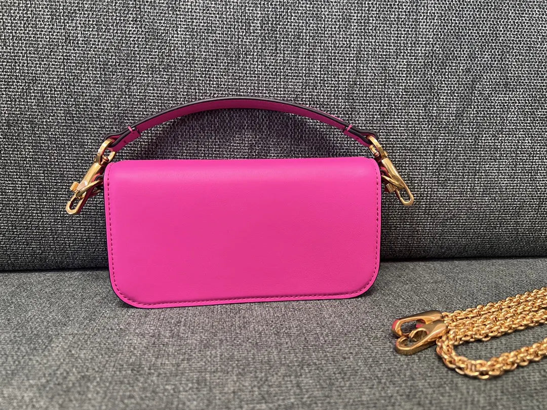 leather Valentino Fuchsia VLogo Bag - Hình 2