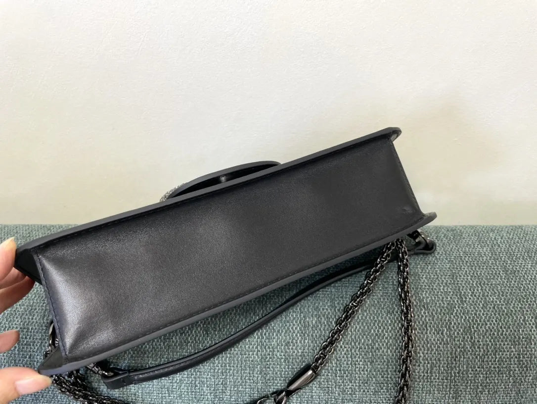 Valentino Crystal VLogo Black Bag - Hình 5