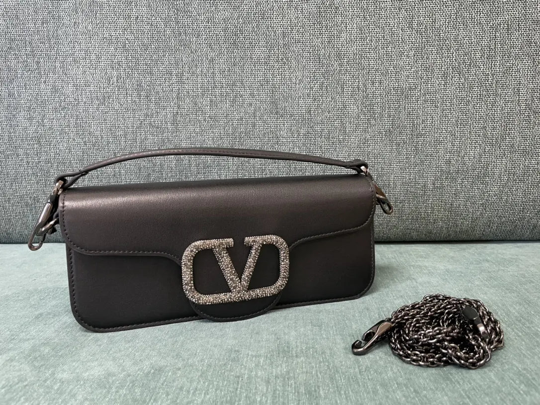 Valentino Crystal VLogo Black Bag - Hình 8