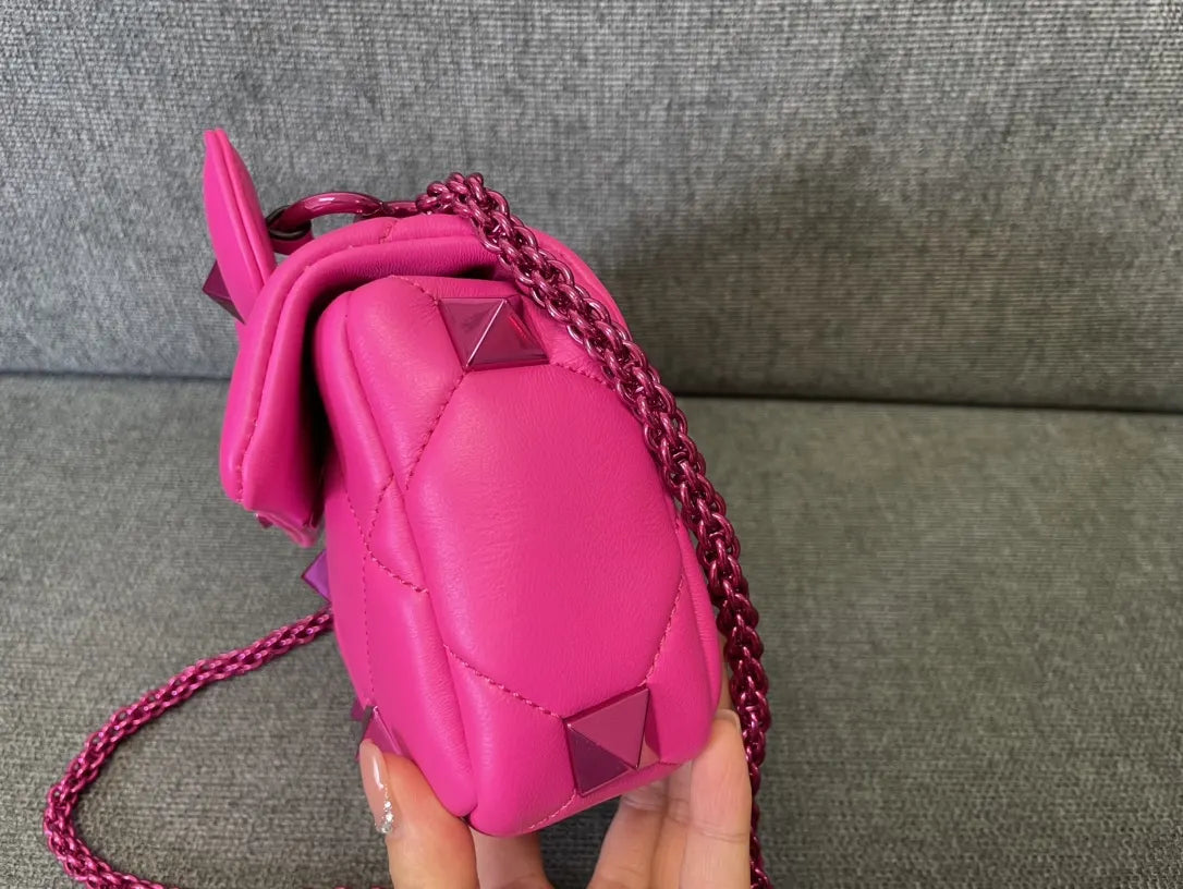 Valentino Pink Roman Stud Bag - Hình 2
