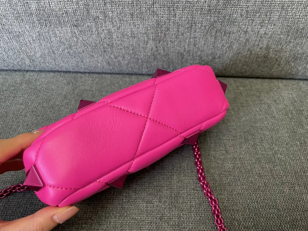 Valentino Pink Roman Stud Bag - Hình 4