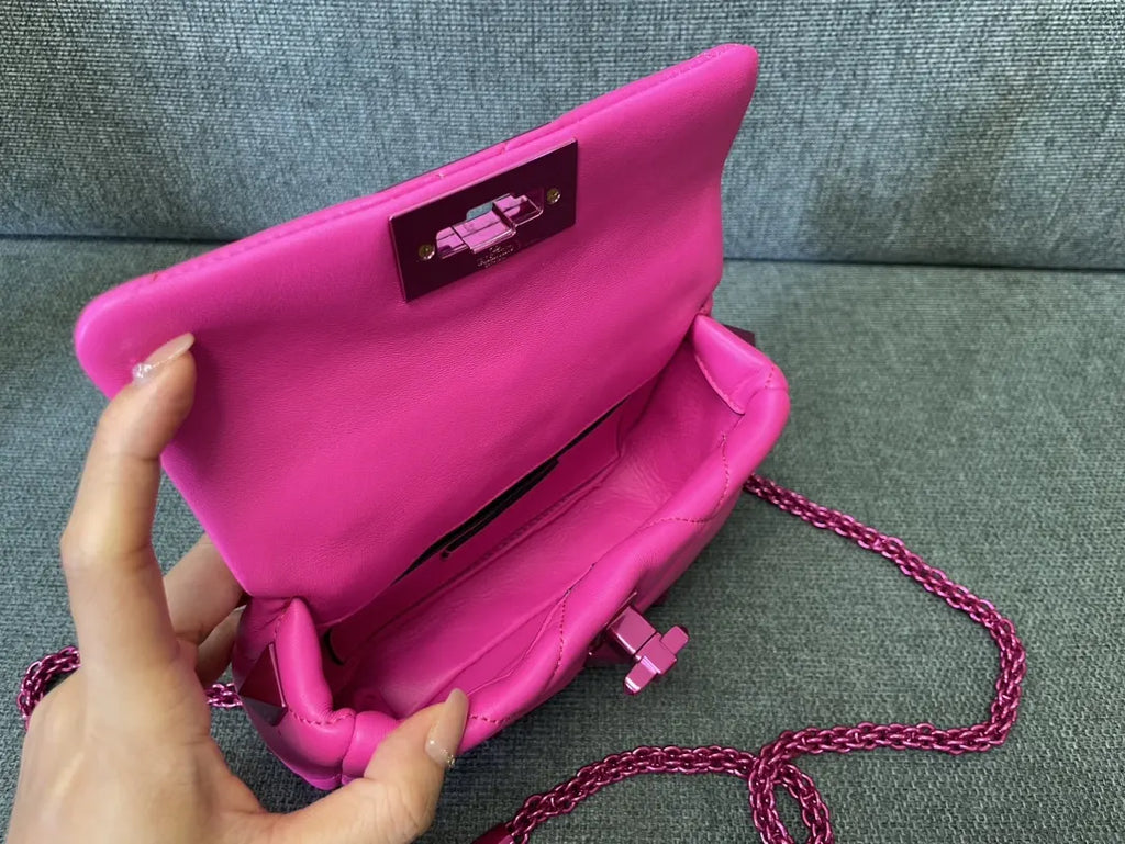 Valentino Pink Roman Stud Bag - Hình 9