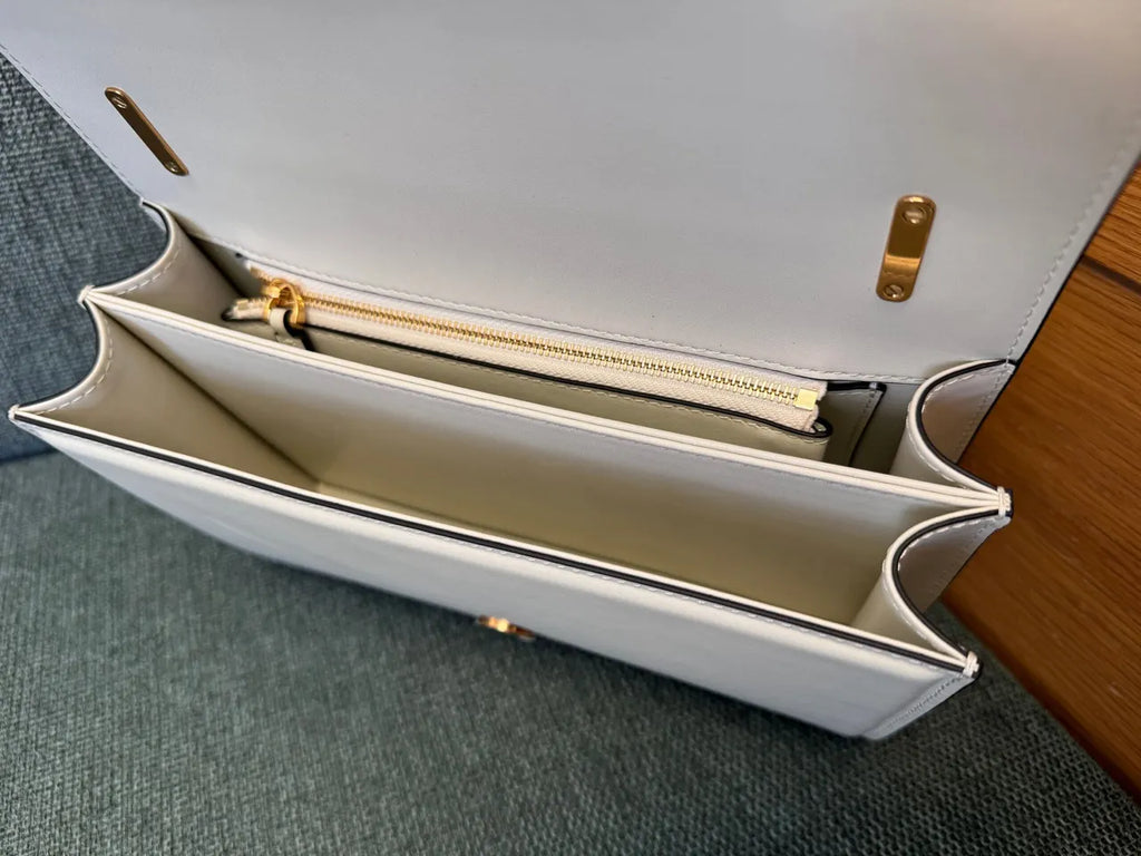 Valentino White Leather Shoulder Bag - Hình 5