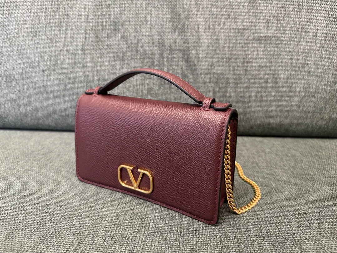 Valentino Burgundy Chain Bag