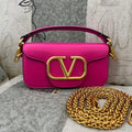 gold Valentino Shocking Pink VLogo Bag