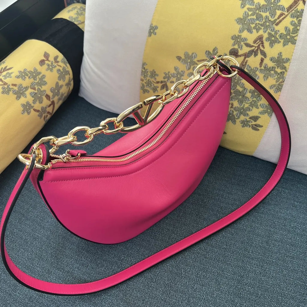 Valentino Shocking Pink Chain Bag - Hình 2