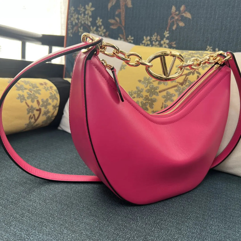 Valentino Shocking Pink Chain Bag - Hình 3