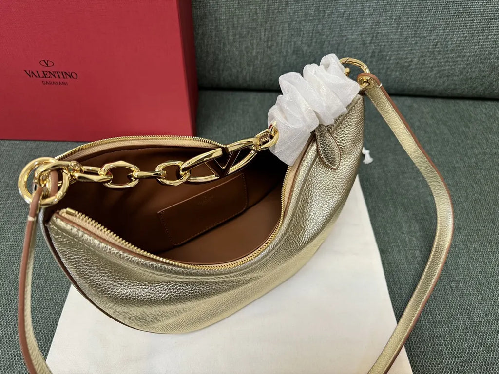 Valentino Gold Hobo Bag - Hình 4