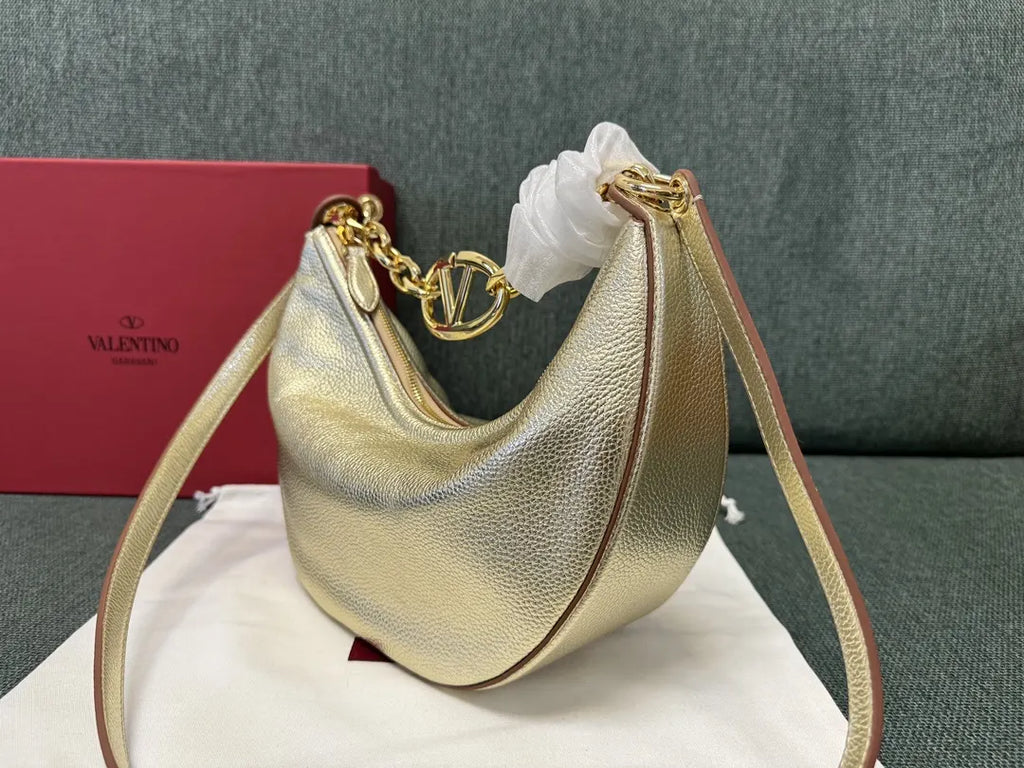 Valentino Gold Hobo Bag - Hình 2