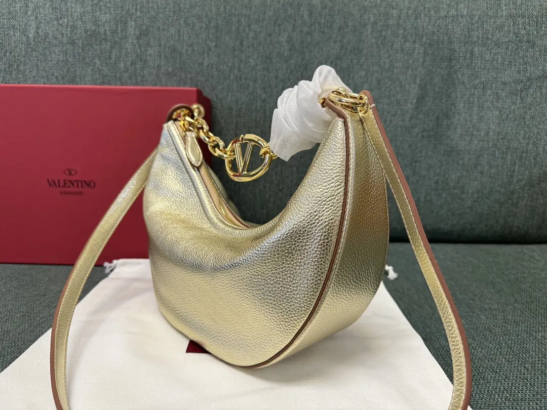 Valentino Gold Hobo Bag - Hình 2