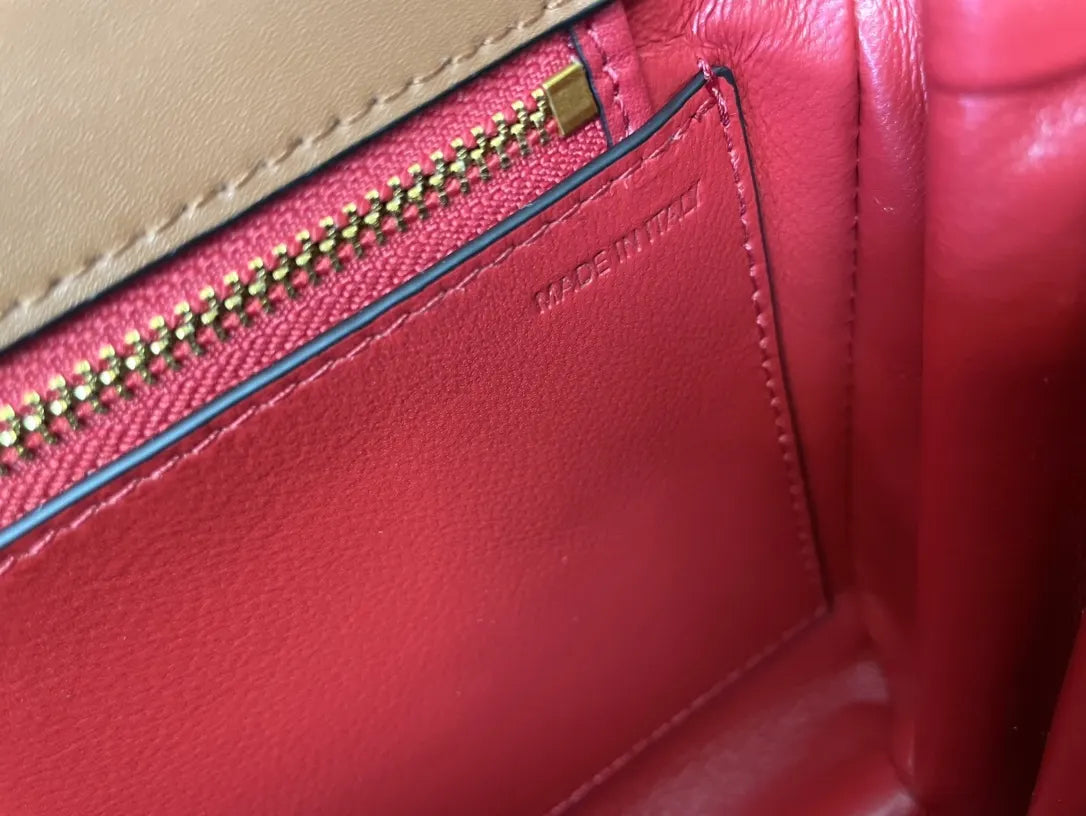 Valentino Peach Leather Crossbody - Hình 9