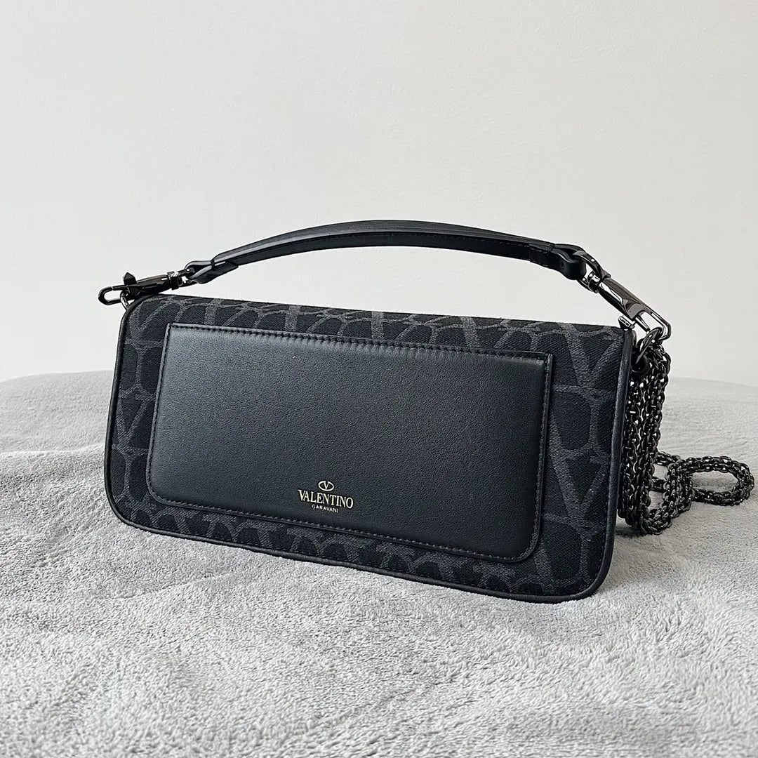 iconographe Valentino Black Toile Chain Bag - Hình 4