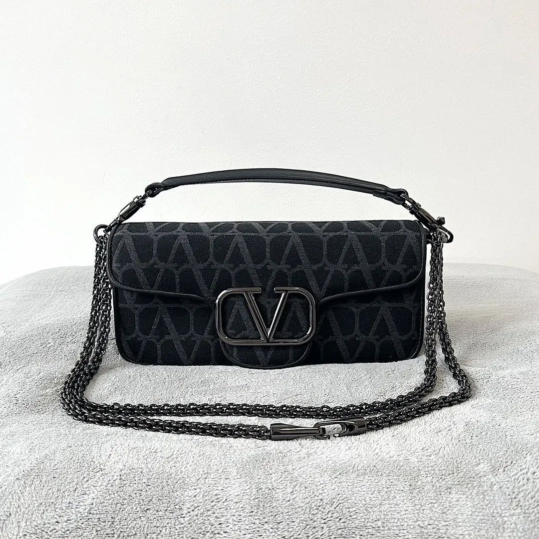iconographe Valentino Black Toile Chain Bag