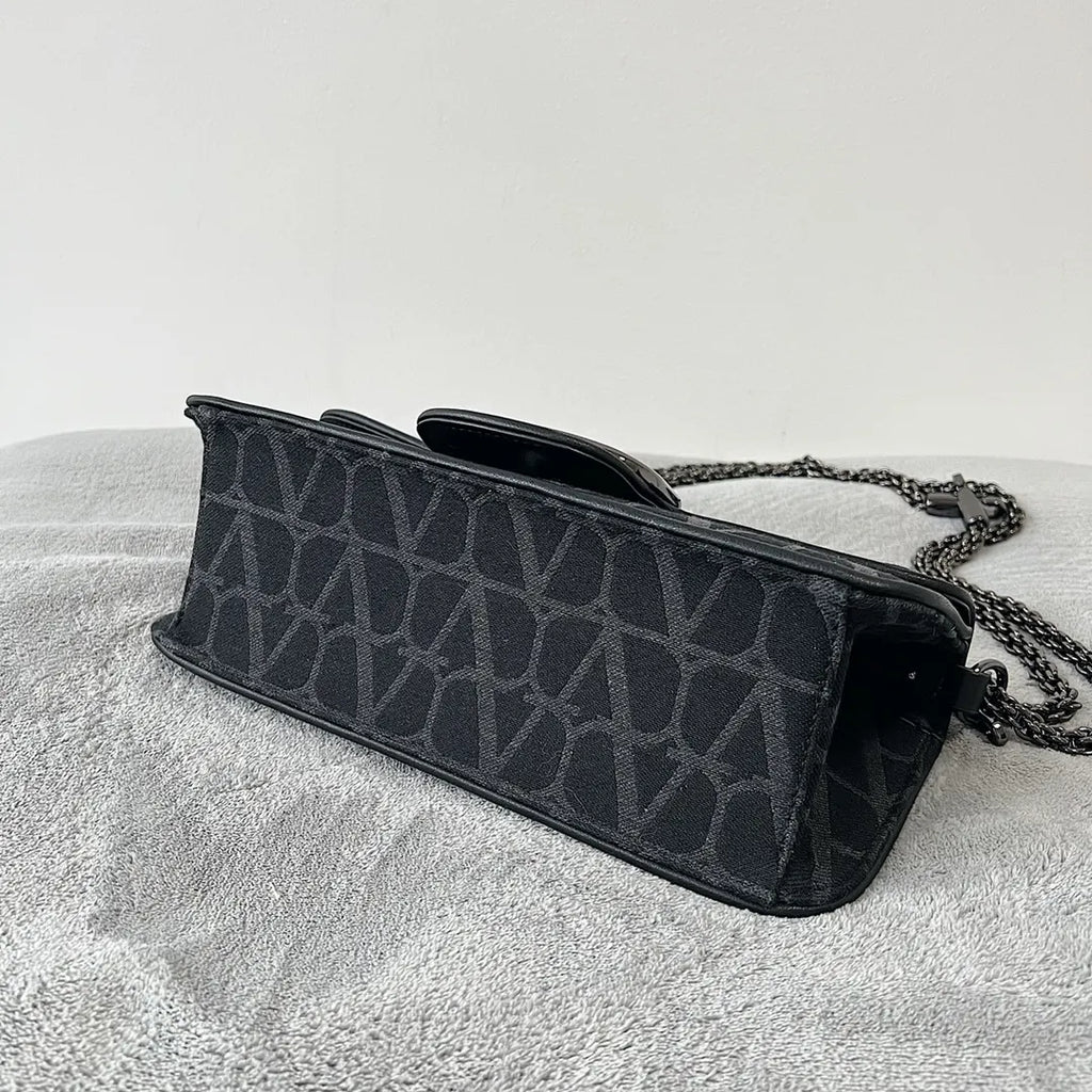 iconographe Valentino Black Toile Chain Bag - Hình 5