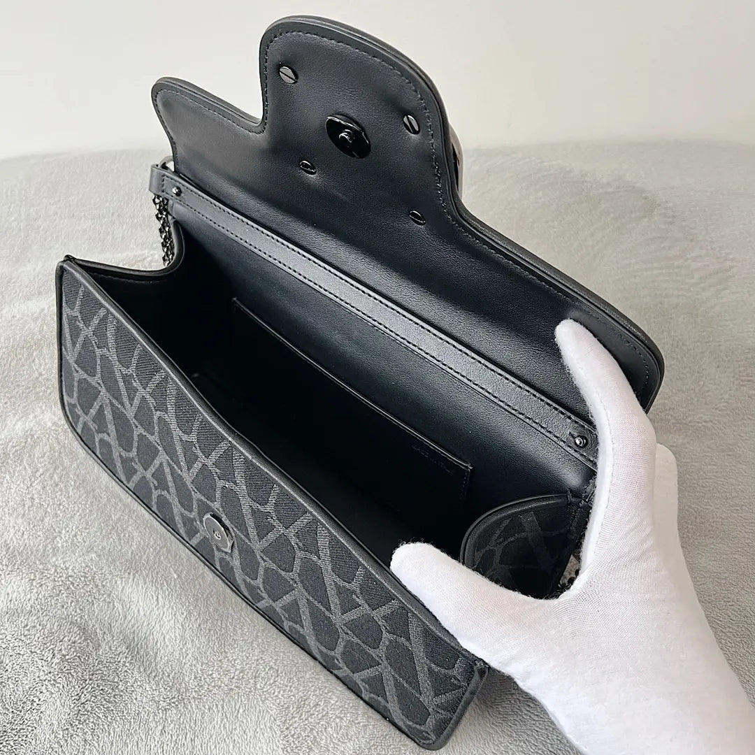 iconographe Valentino Black Toile Chain Bag - Hình 7