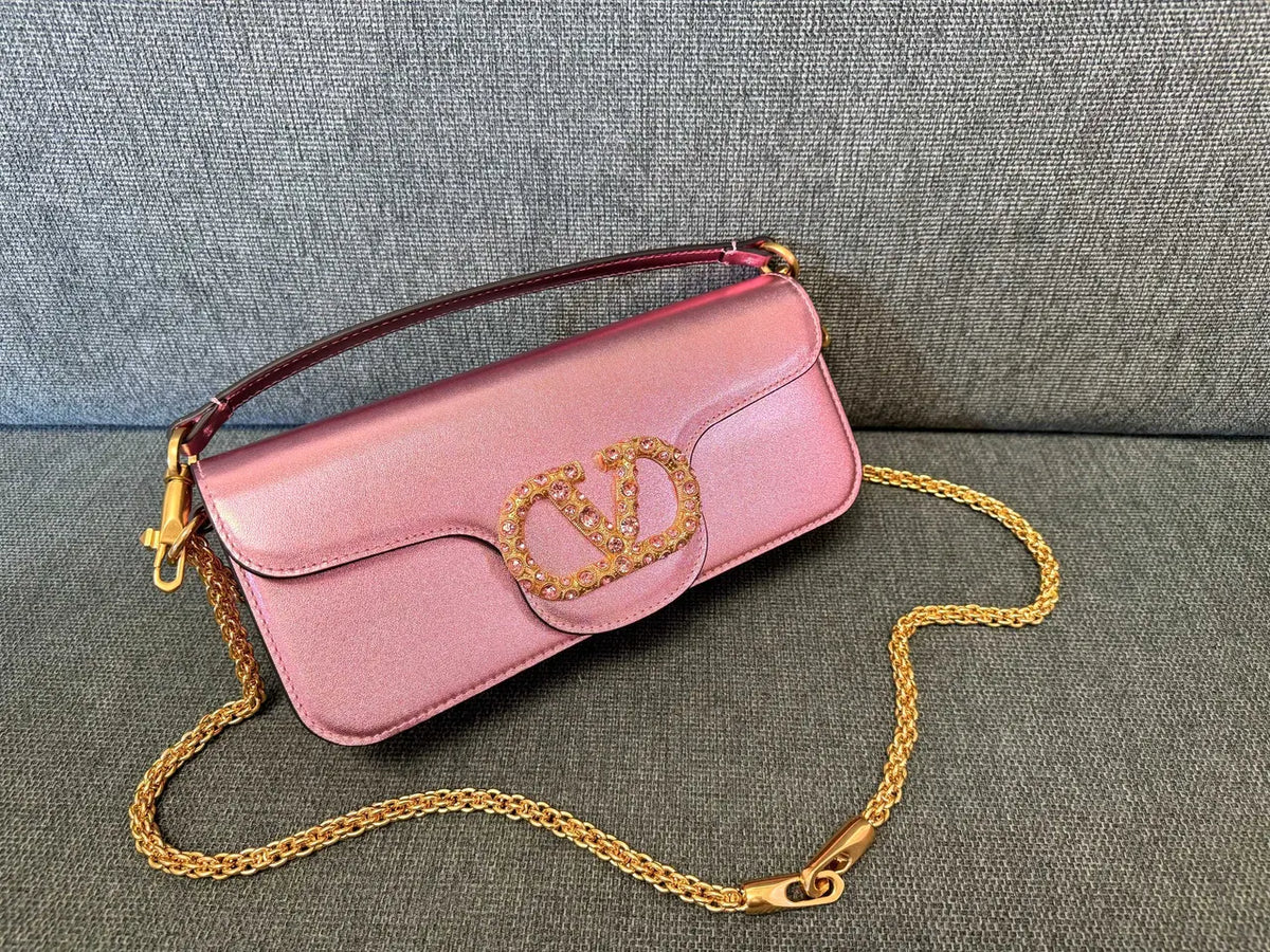 Valentino Metallic Pink Chain Bag