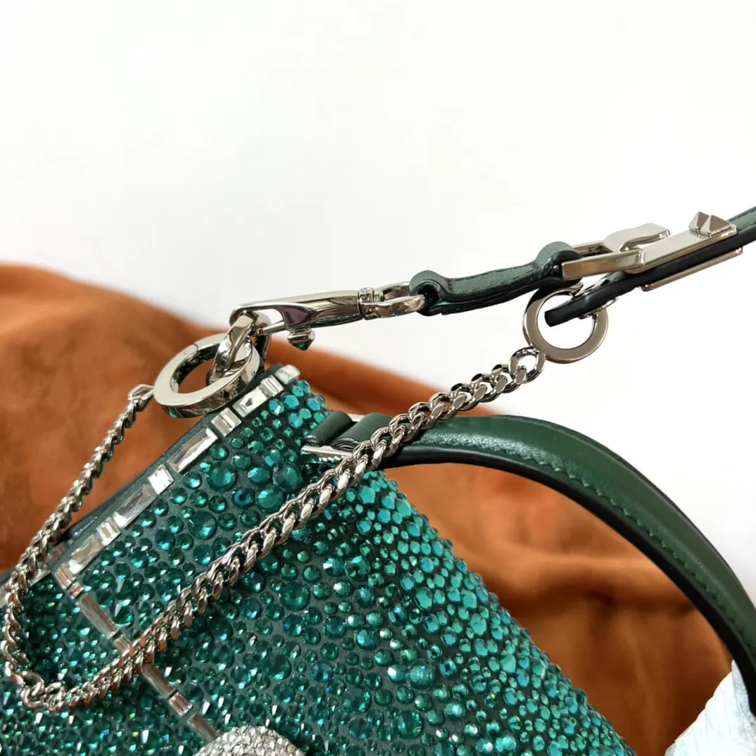 Valentino Green Crystal Bag - Hình 4
