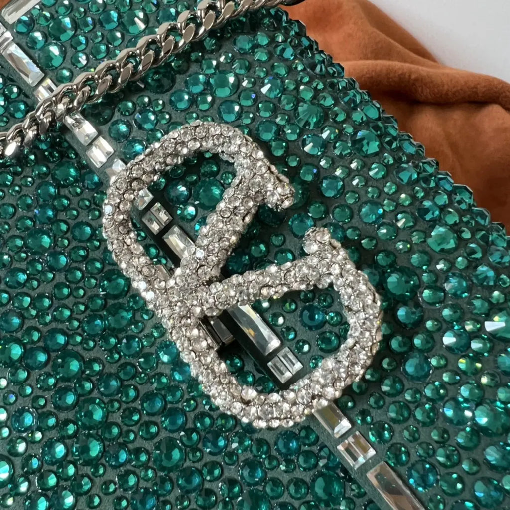 Valentino Green Crystal Bag - Hình 5