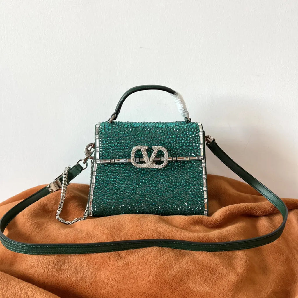 Valentino Green Crystal Bag - Hình 2