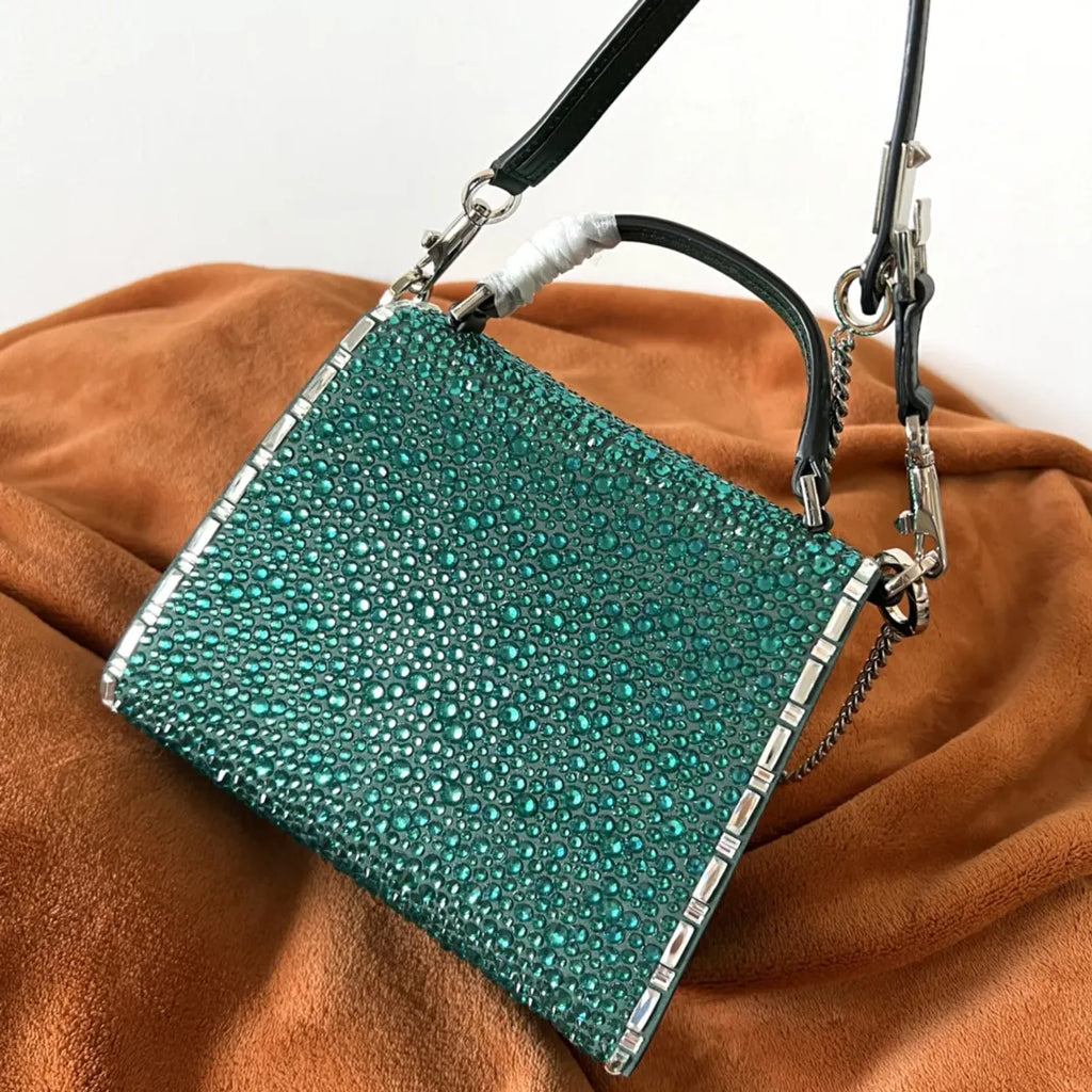 Valentino Green Crystal Bag - Hình 7