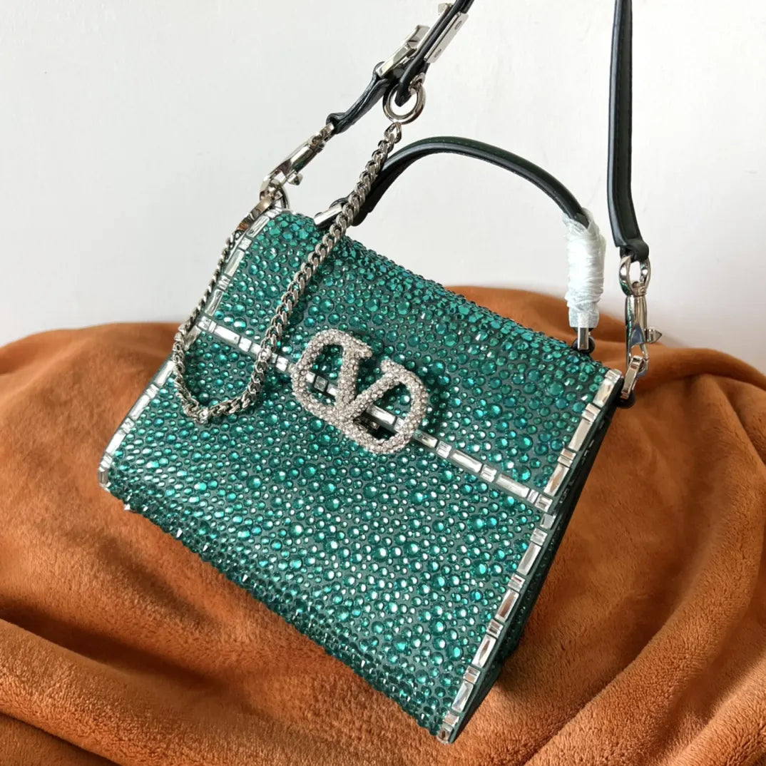 Valentino Green Crystal Bag - Hình 3