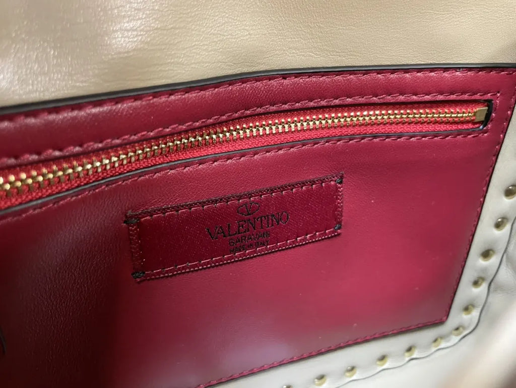 Valentino Beige Roman Stud Shoulder Bag - Hình 8