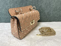 gold Valentino Rockstud Nude Bag