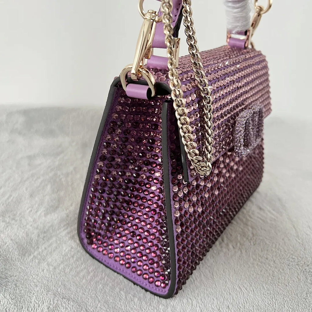 Valentino Purple Crystal Bag - Hình 5