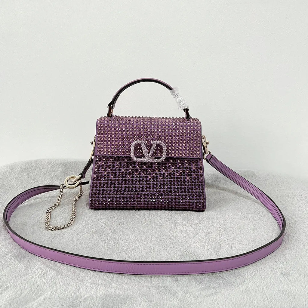 Valentino Purple Crystal Bag - Hình 2
