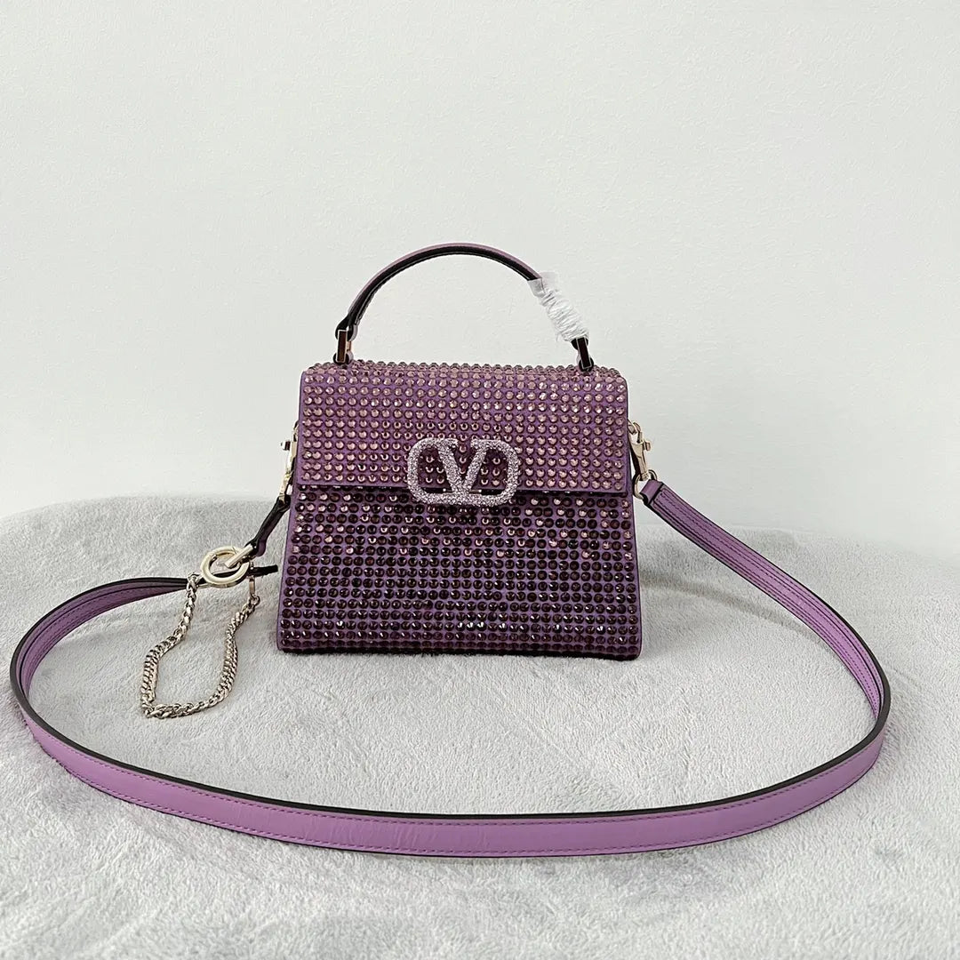Valentino Purple Crystal Bag - Hình 2