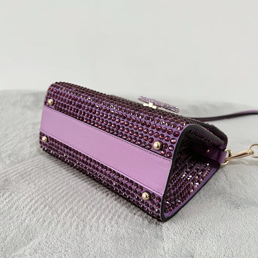 Valentino Purple Crystal Bag - Hình 6