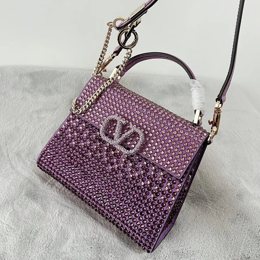 Valentino Purple Crystal Bag - Hình 3