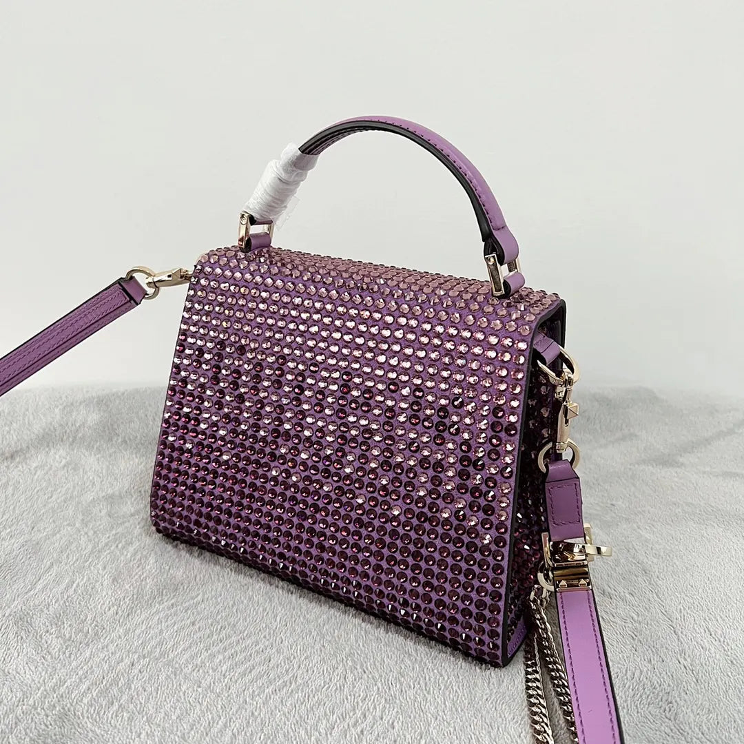 Valentino Purple Crystal Bag - Hình 7