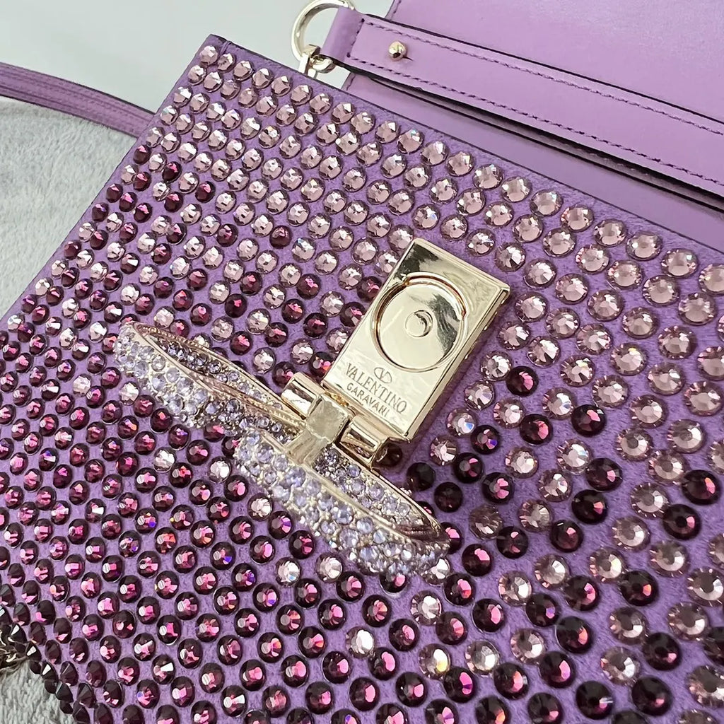 Valentino Purple Crystal Bag - Hình 8