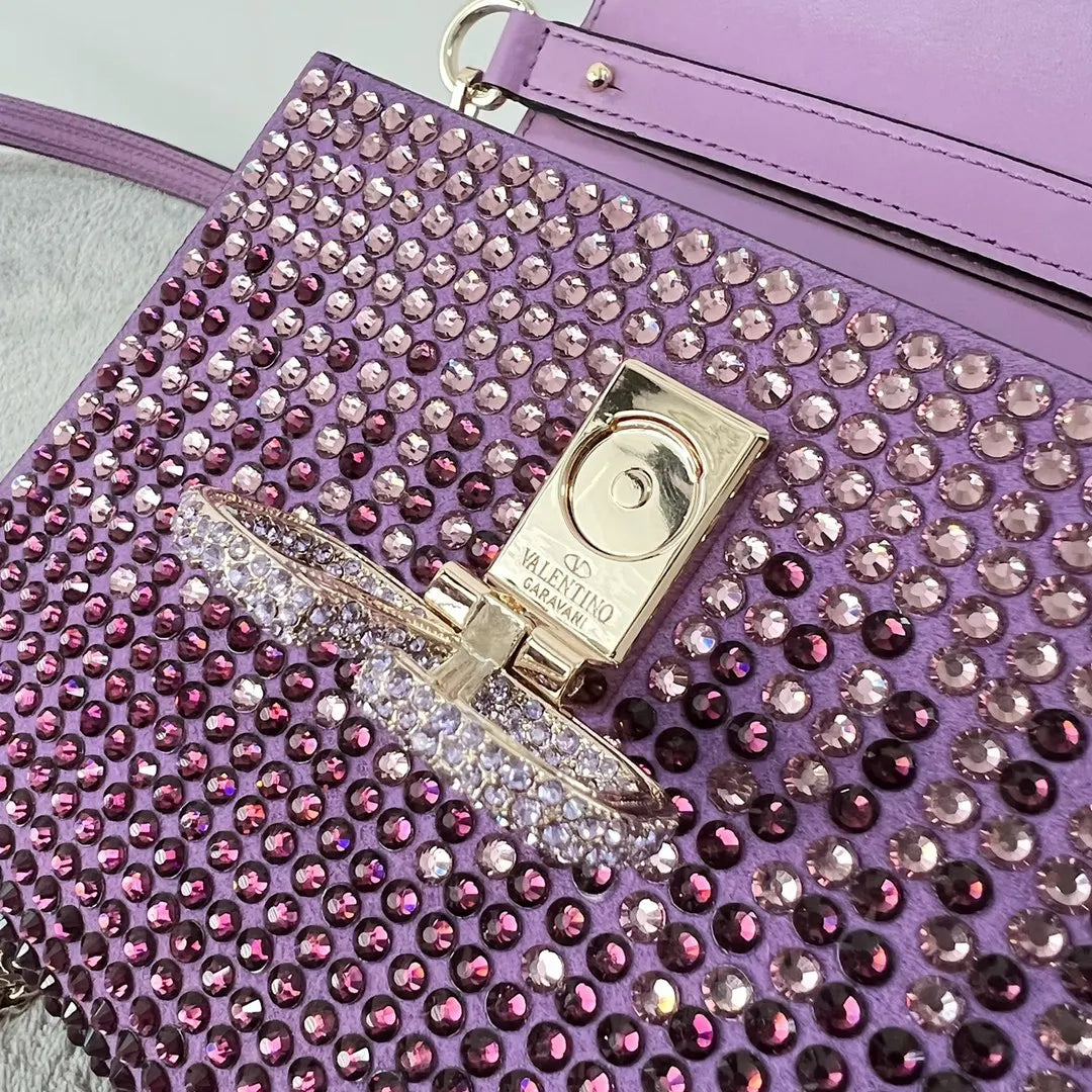 Valentino Purple Crystal Bag - Hình 8