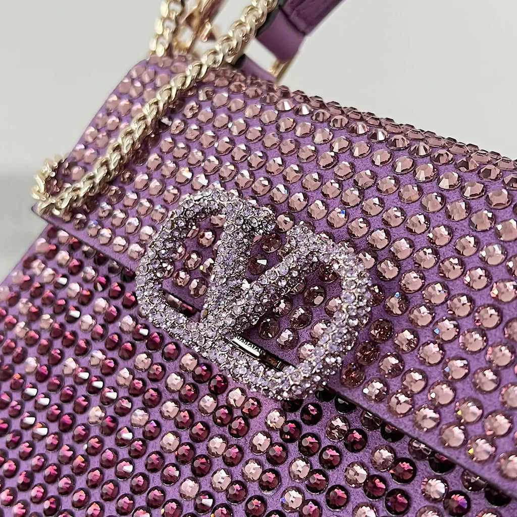 Valentino Purple Crystal Bag - Hình 4