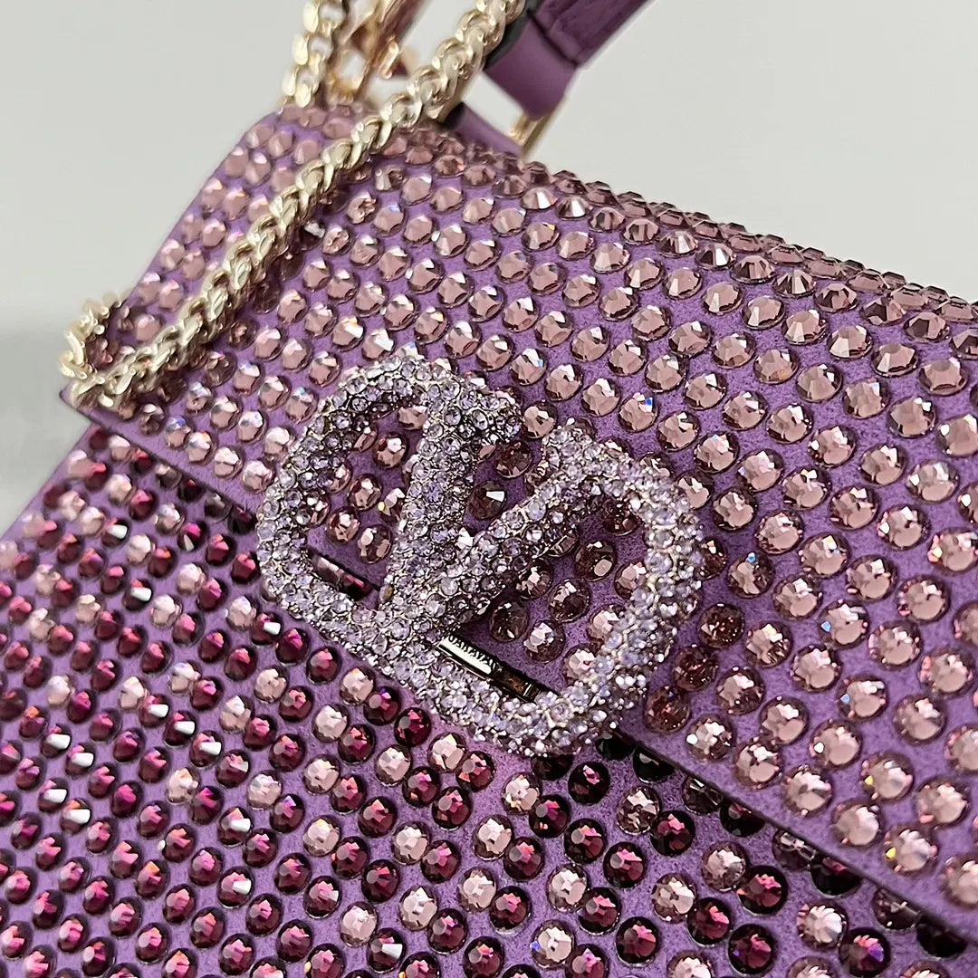Valentino Purple Crystal Bag - Hình 4
