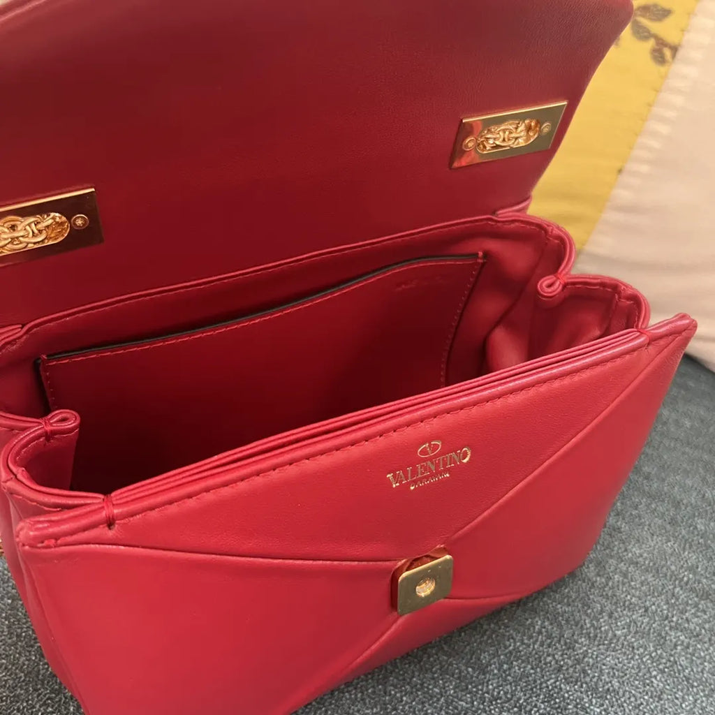 Valentino Cherry Red Envelope Bag - Hình 8